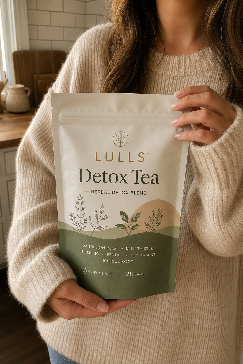 Holding LULLS Depuff Tea